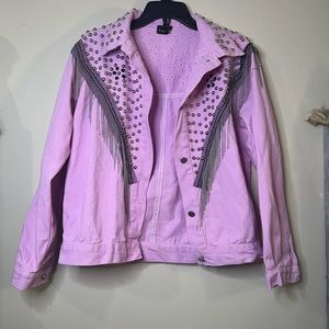Willow Boutique Studded Tassel Jacket in baby Pink/Lilac! Never worn! States O/S